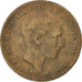 Coin, Spain, Alfonso XII, 10 Centimos, 1879, Barcelona, VF(20-25), Bronze