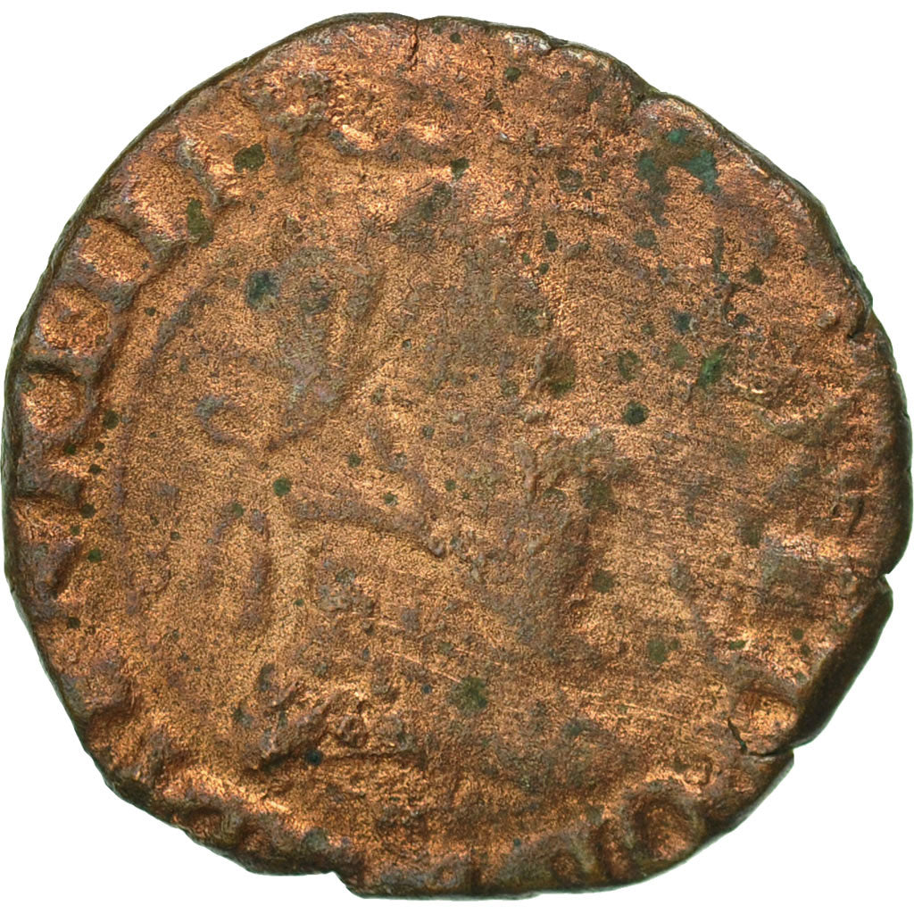 Moneta, Francja, Henri III, Double Tournois, VG(8-10), Miedź