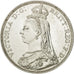 Coin, Great Britain, Victoria, Crown, 1887, London, AU(50-53), Silver, KM:765