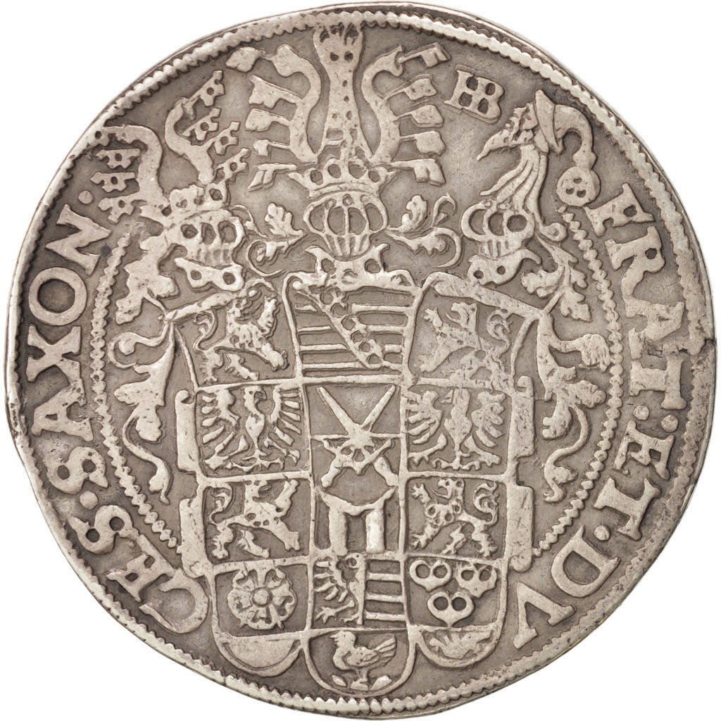 Saxony, Christian, Johann & August, Thaler, 1595, Silver, Dav. 9820