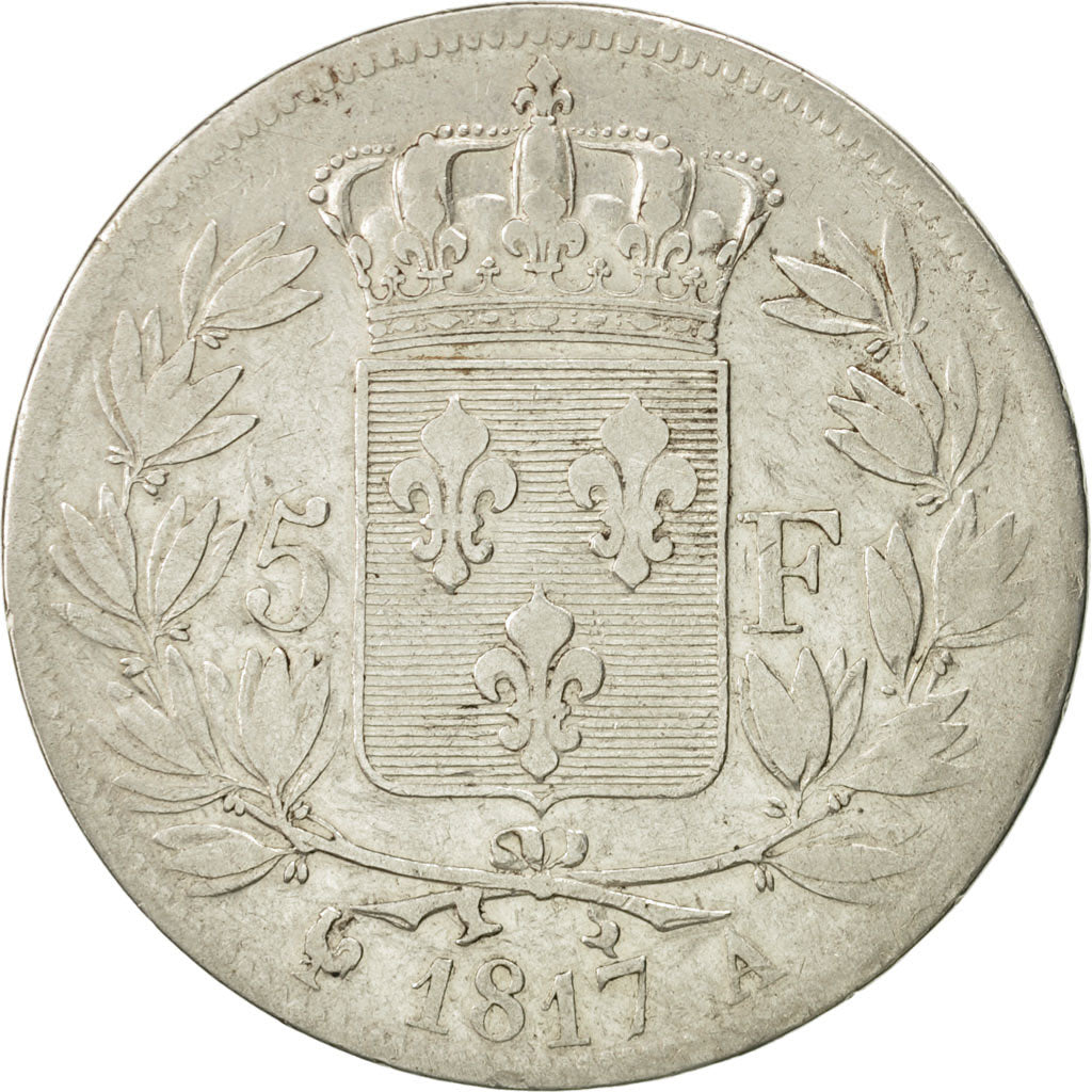 Coin, France, Louis XVIII, Louis XVIII, 5 Francs, 1817, Paris, VF(30-35)