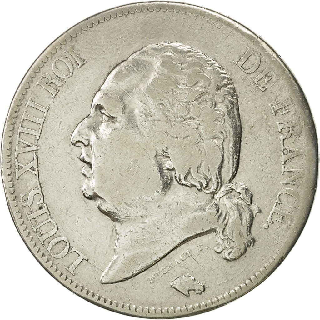 Monnaie, France, Louis XVIII, Louis XVIII, 5 Francs, 1819, Rouen, TB, Argent