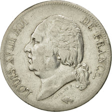 France, Louis XVIII, 5 Francs, 1821, Paris, VF(20-25), Silver