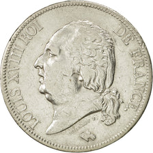 France, Louis XVIII, 5 Francs, 1822, Paris, VF(30-35), Silver