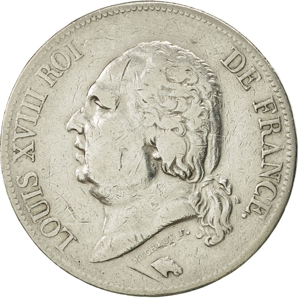 Monnaie, France, Louis XVIII, Louis XVIII, 5 Francs, 1823, Lille, TB+, Argent