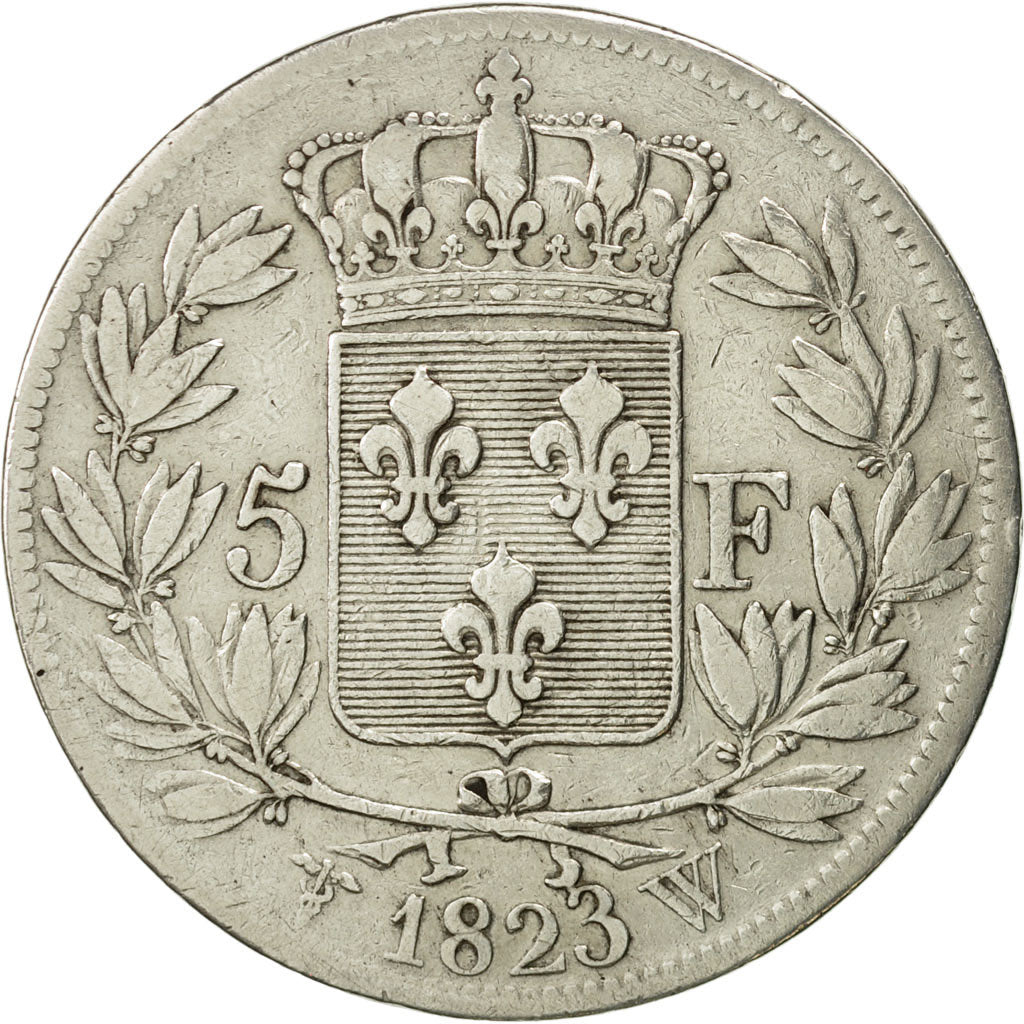Monnaie, France, Louis XVIII, Louis XVIII, 5 Francs, 1823, Lille, TB+, Argent