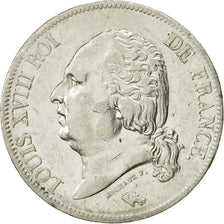 Coin, France, Louis XVIII, 5 Francs, 1824, Toulouse, AU(50-53), Silver