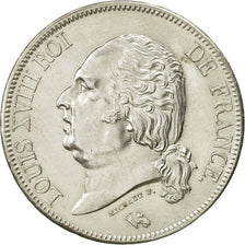 Moneda, Francia, Louis XVIII, 5 Francs, 1824, Perpignan, EBC+, Plata, KM:711.11