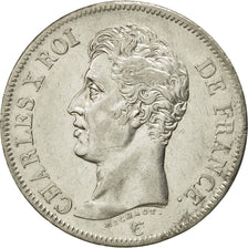 Coin, France, Charles X, 5 Francs, 1826, Rouen, AU(55-58), Silver, KM:720.2