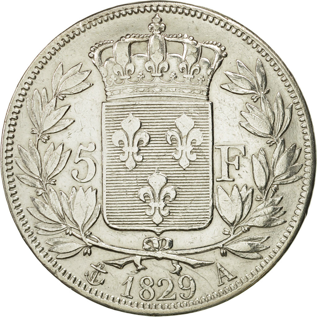 France, Charles X, 5 Francs, 1829, Paris, EF(40-45), Silver, KM:728.1