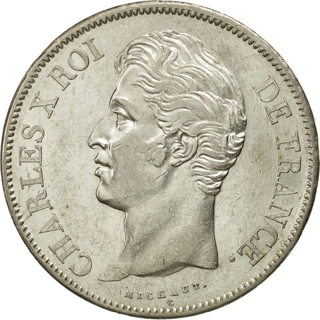 Coin, France, Charles X, 5 Francs, 1830, Paris, AU(50-53), Silver, KM:728.1