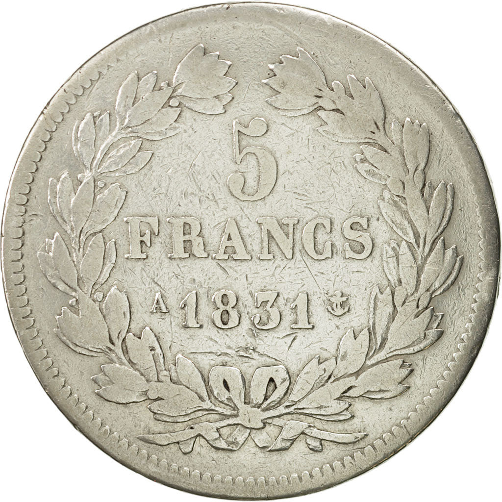 France, Louis-Philippe, 5 Francs, 1831, Paris, VF(20-25), Silver, KM:736.1