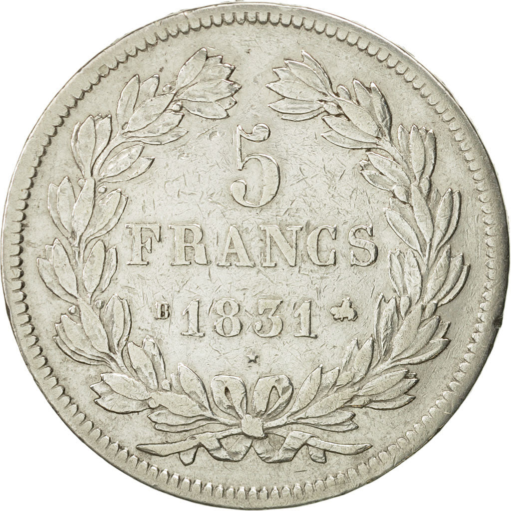 Münze, Frankreich, Louis-Philippe, 5 Francs, 1831, Rouen, SS, Silber, KM:736.2