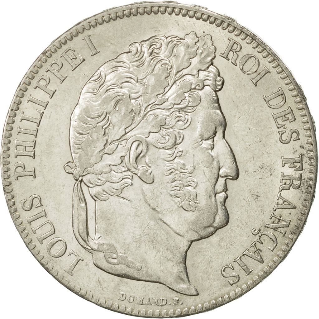 Coin, France, Louis-Philippe, 5 Francs, 1839, Rouen, AU(50-53), Silver