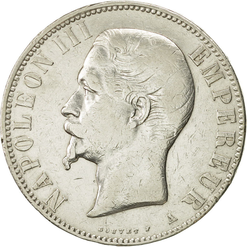 Moneta, Francia, Napoleon III, Napoléon III, 5 Francs, 1855, Paris, BB
