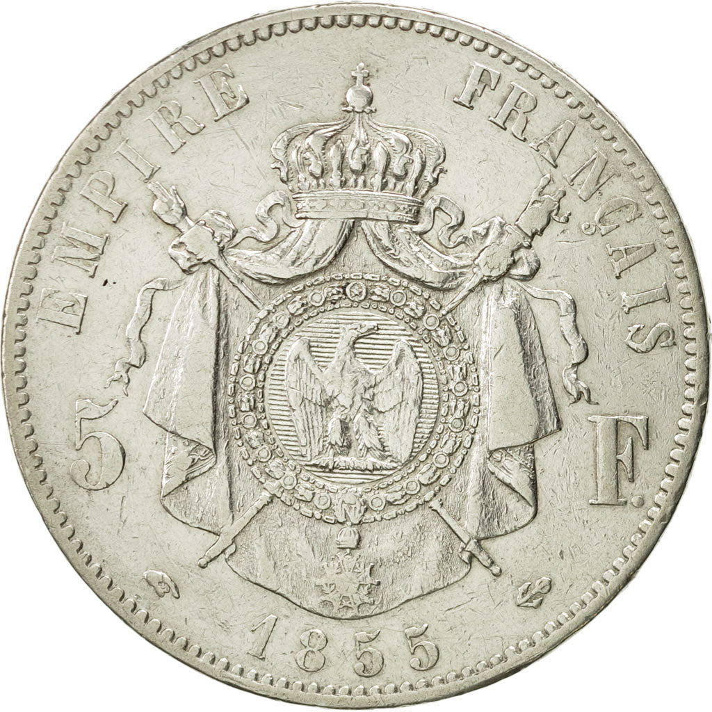 Moneta, Francia, Napoleon III, Napoléon III, 5 Francs, 1855, Paris, BB