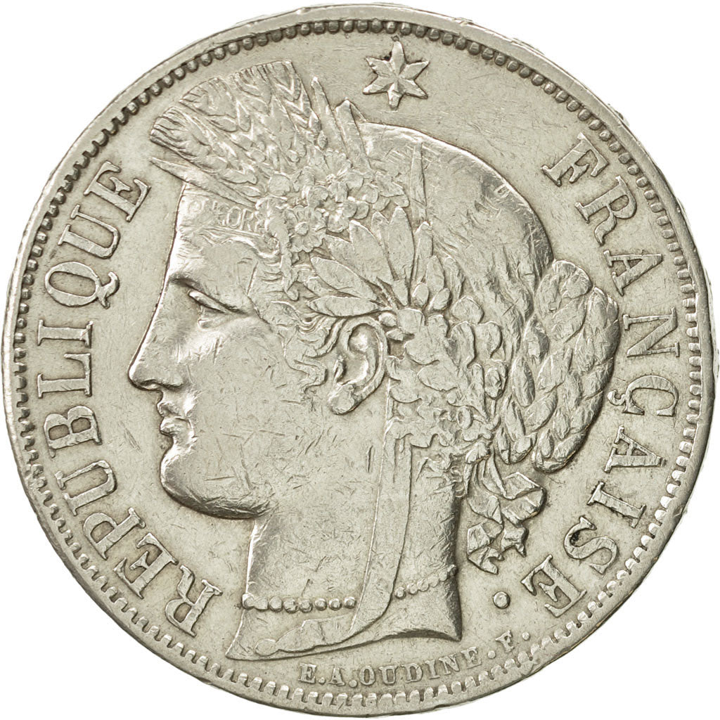 Coin, France, Cérès, 5 Francs, 1870, Paris, EF(40-45), Silver, KM:819