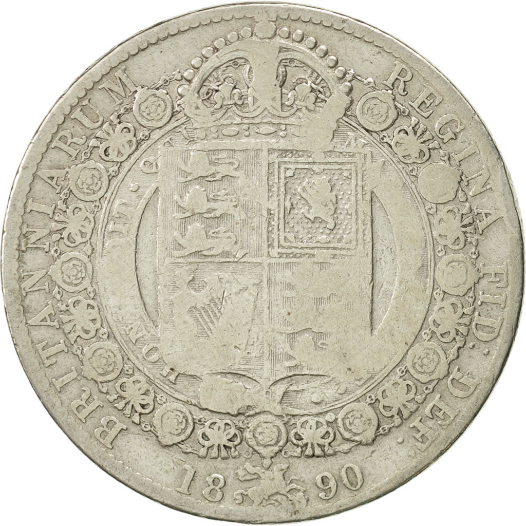 Great Britain, Victoria, Florin, Two Shillings, 1890, VF(20-25), Silver, KM:762