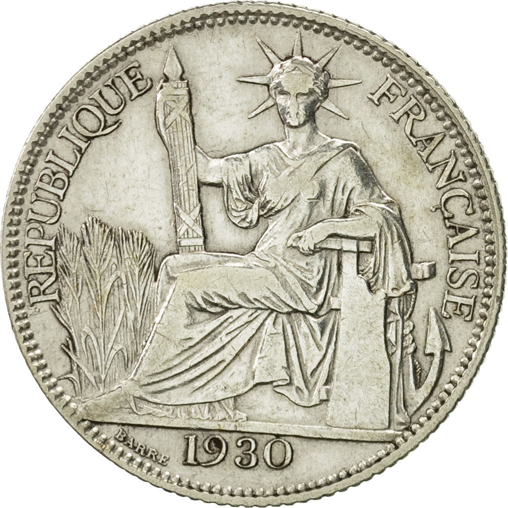 Coin, FRENCH INDO-CHINA, 20 Cents, 1930, Paris, VF(30-35), Silver, KM:17.1