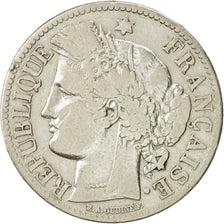 Moneta, Francia, Cérès, 2 Francs, 1871, Paris, MB+, Argento, KM:817.1