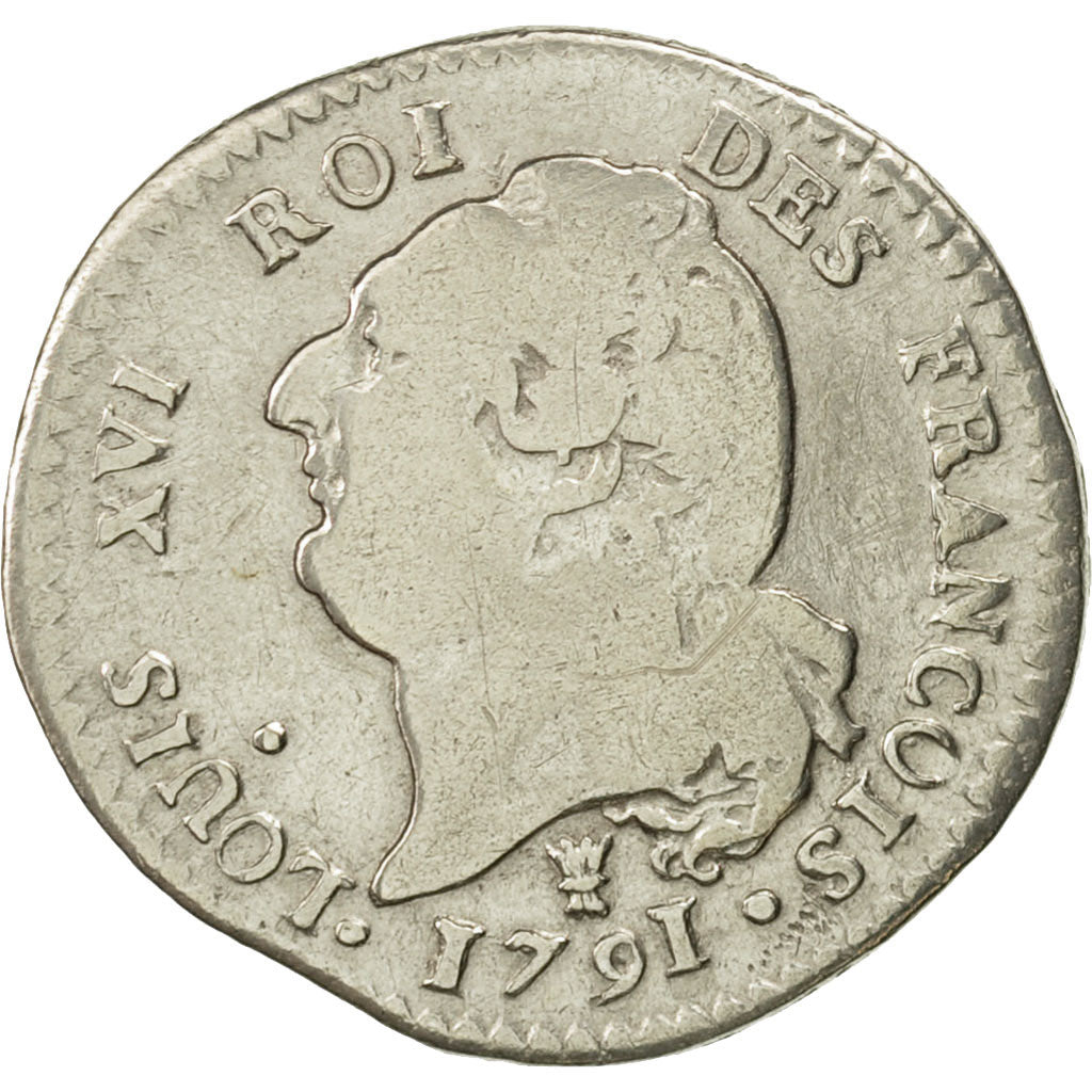 France, Louis XVI, 15 sols françois, 15 Sols, 1/8 ECU, 1791, Limoges, F(12-15)