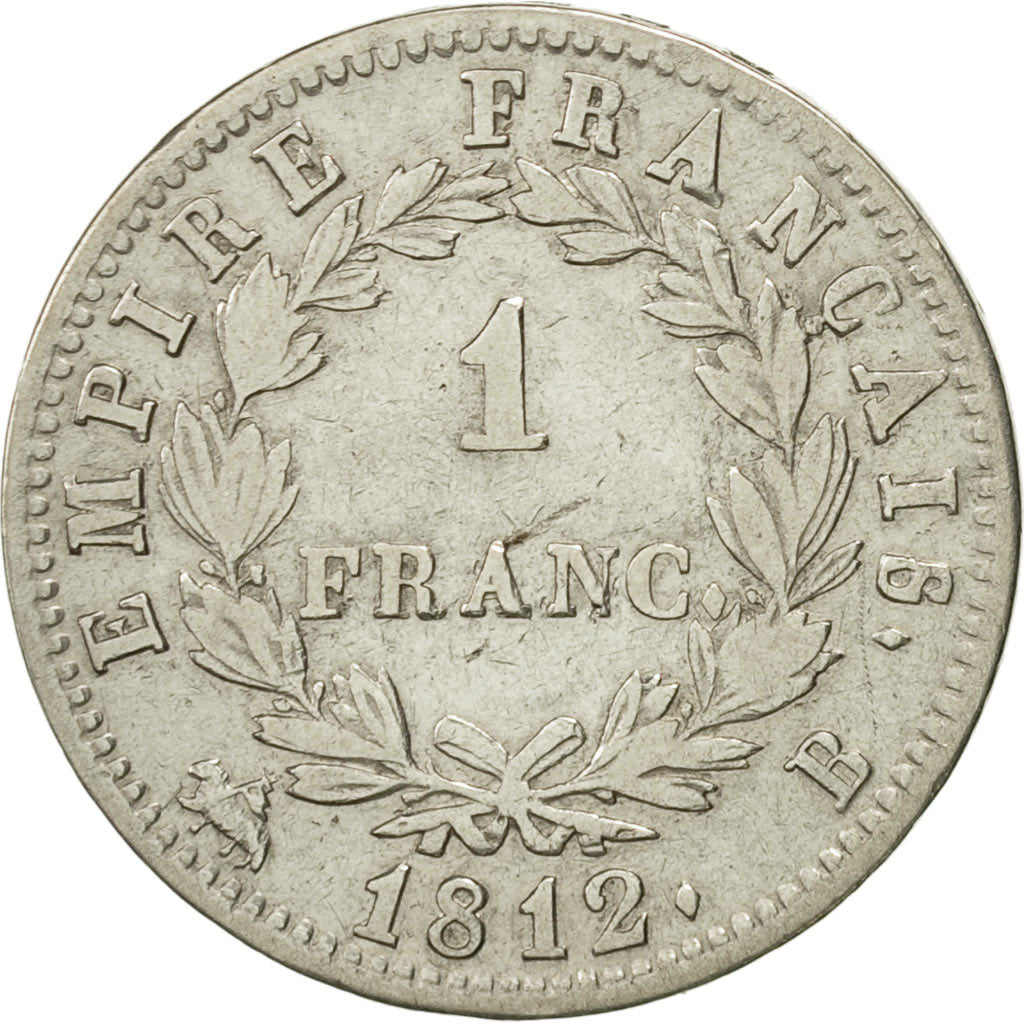 Coin, France, Napoléon I, Franc, 1812, Rouen, VF(30-35), Silver, KM:692.2