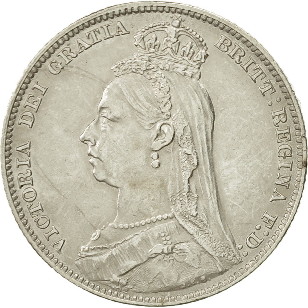 Great Britain, Victoria, Shilling, 1890, MS(60-62), Silver, KM:774