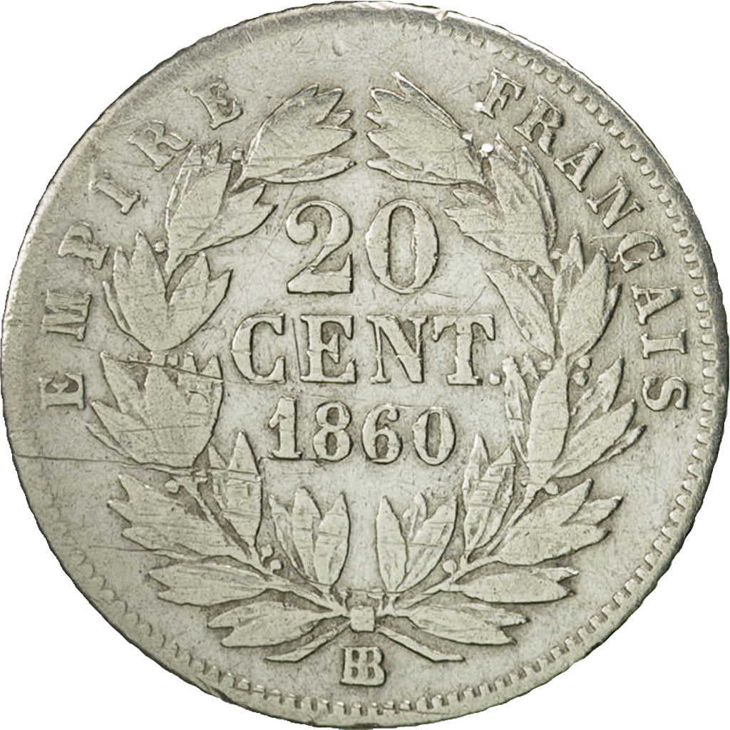 Münze, Frankreich, Napoleon III, Napoléon III, 20 Centimes, 1860, Strasbourg