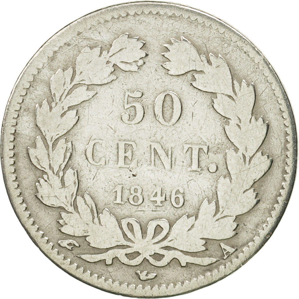 France, Louis-Philippe, 50 Centimes, 1846, Paris, B+, Argent, KM:768.1