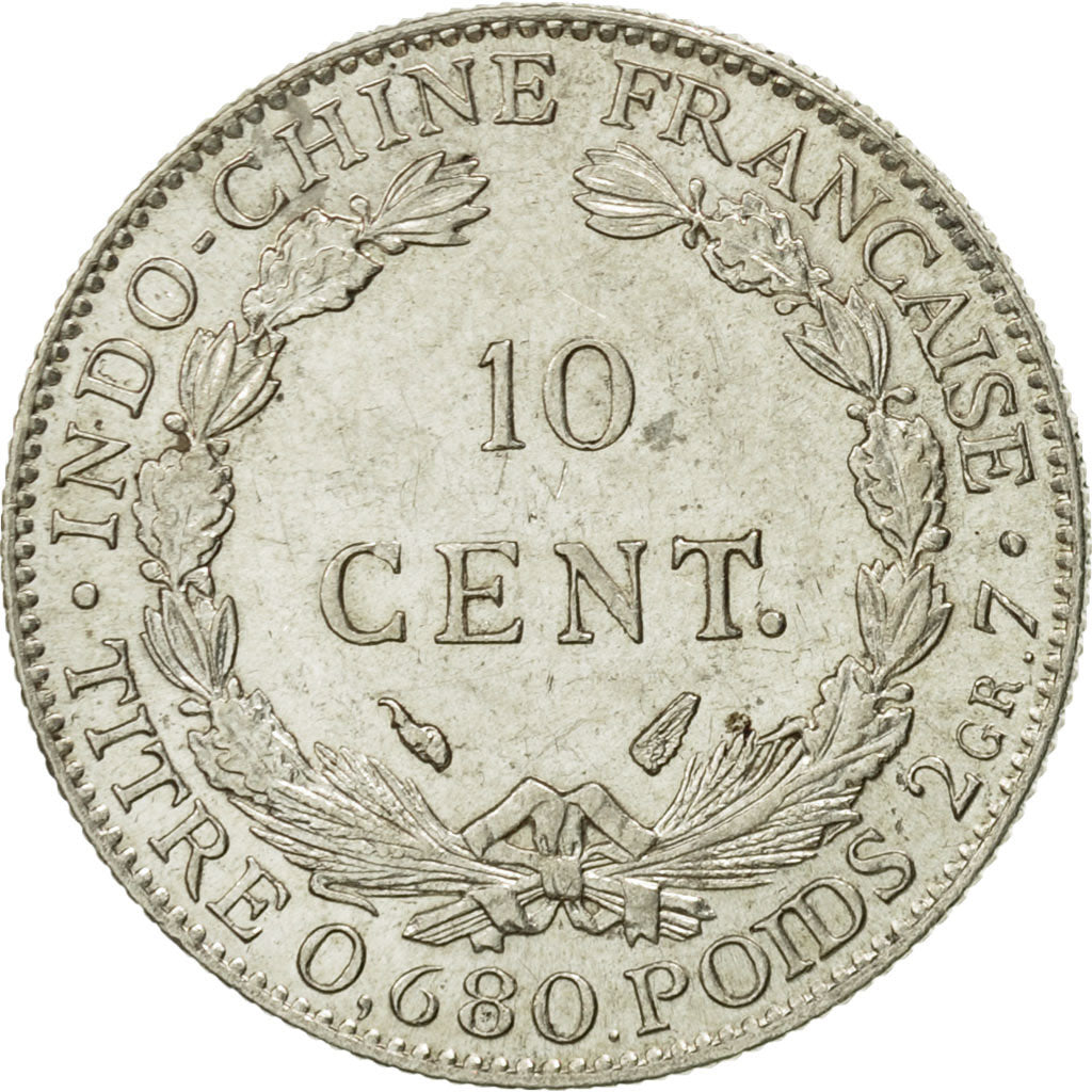 Moneta, INDOCINA FRANCESE, 10 Cents, 1937, Paris, SPL, Argento, KM:16.2