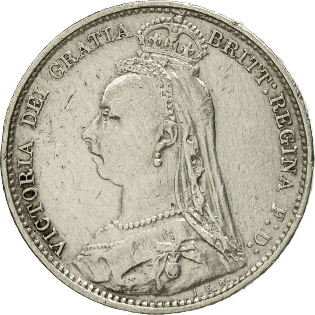 Great Britain, Victoria, 6 Pence, 1892, EF(40-45), Silver, KM:760