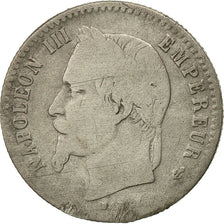 Moneda, Francia, Napoleon III, Napoléon III, 50 Centimes, 1864, Paris, BC+