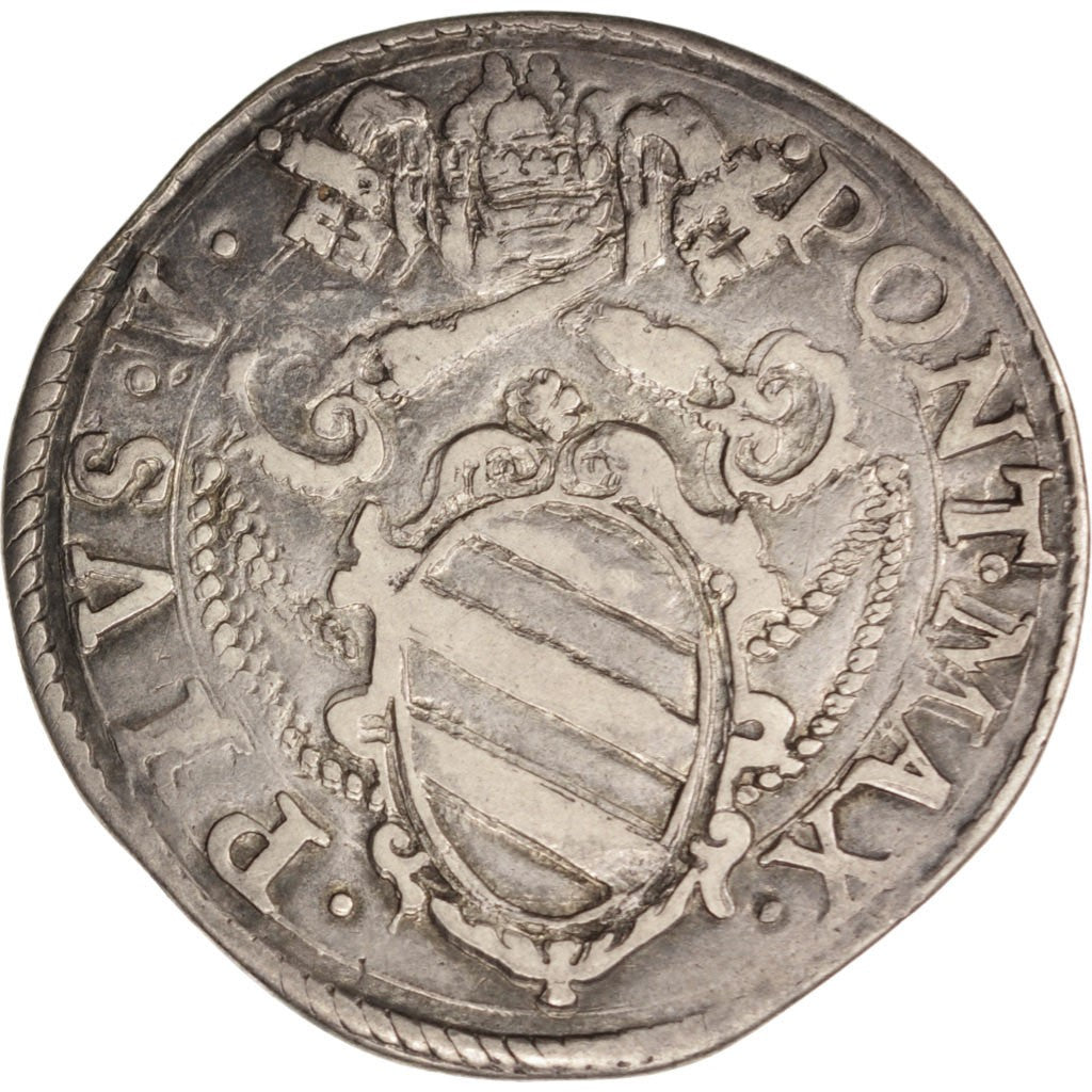 Coin, Vatican, Testone, 1571, Rome, EF(40-45), Silver