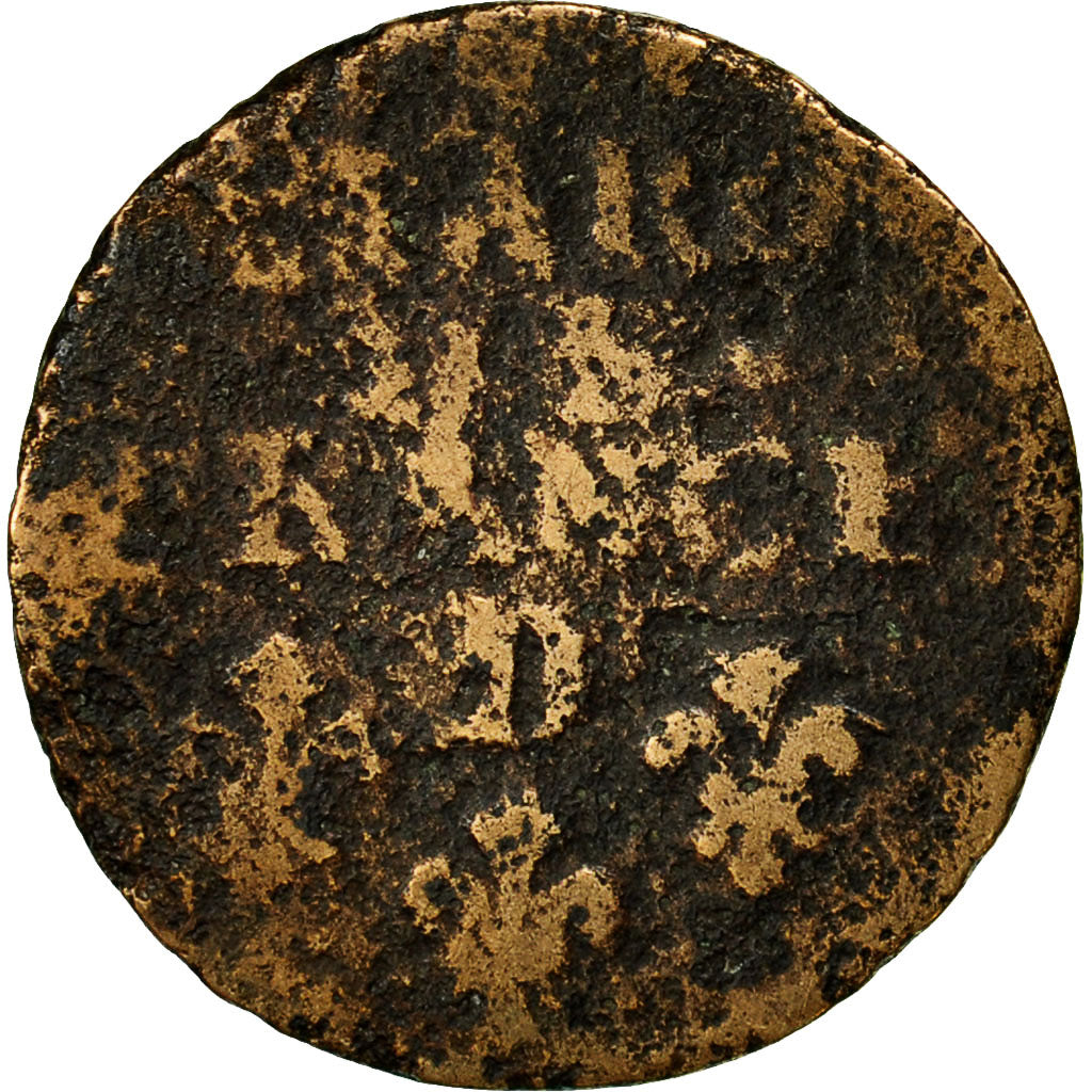 Coin, France, Louis XIV, Liard de France au buste âgé, troisième type, Liard