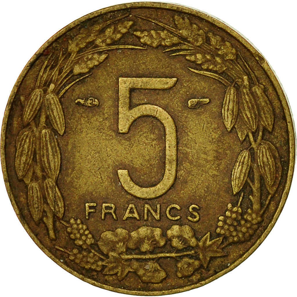 Coin, Cameroon, 5 Francs, 1958, Paris, EF(40-45), Aluminum-Bronze, KM:10