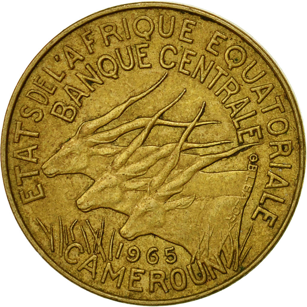 Coin, EQUATORIAL AFRICAN STATES, 5 Francs, 1965, Paris, AU(50-53)