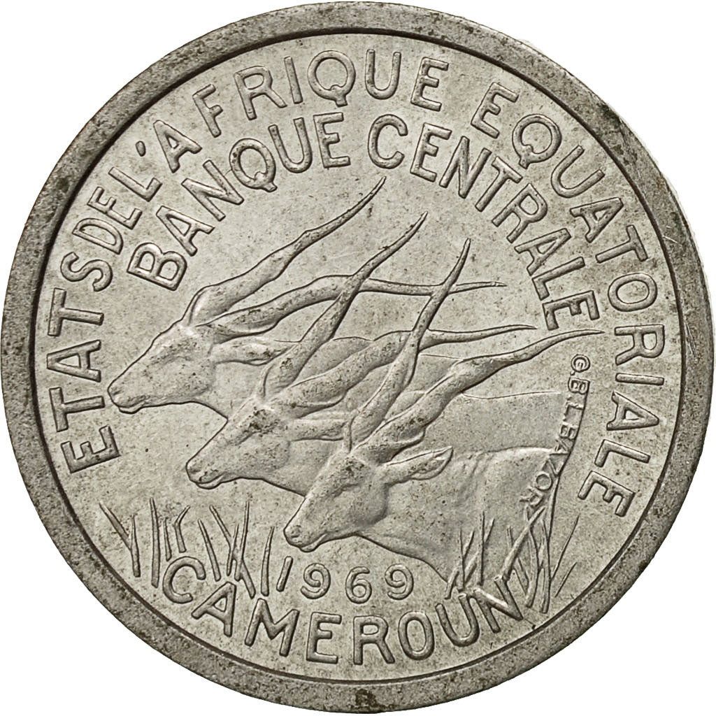 Monnaie, États de l'Afrique équatoriale, Franc, 1969, Paris, TTB+, Aluminium