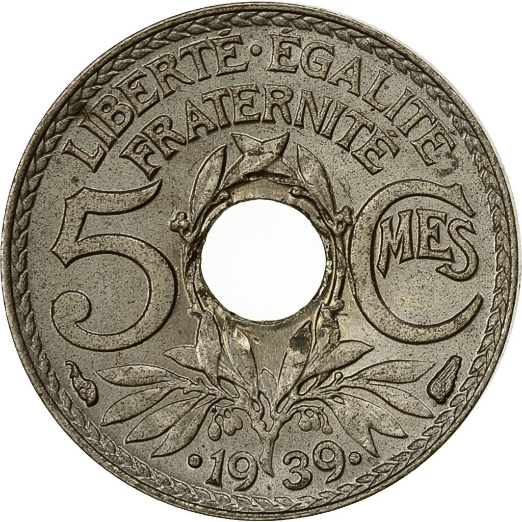 Coin, France, Lindauer, 5 Centimes, 1939, Paris, AU(55-58), Nickel-Bronze