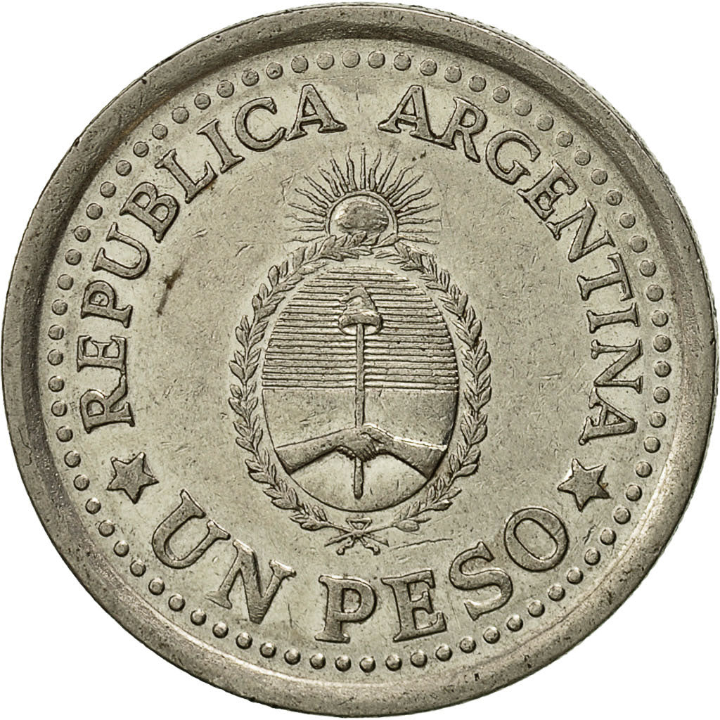 Coin, Argentina, Peso, 1960, MS(60-62), Nickel Clad Steel, KM:58
