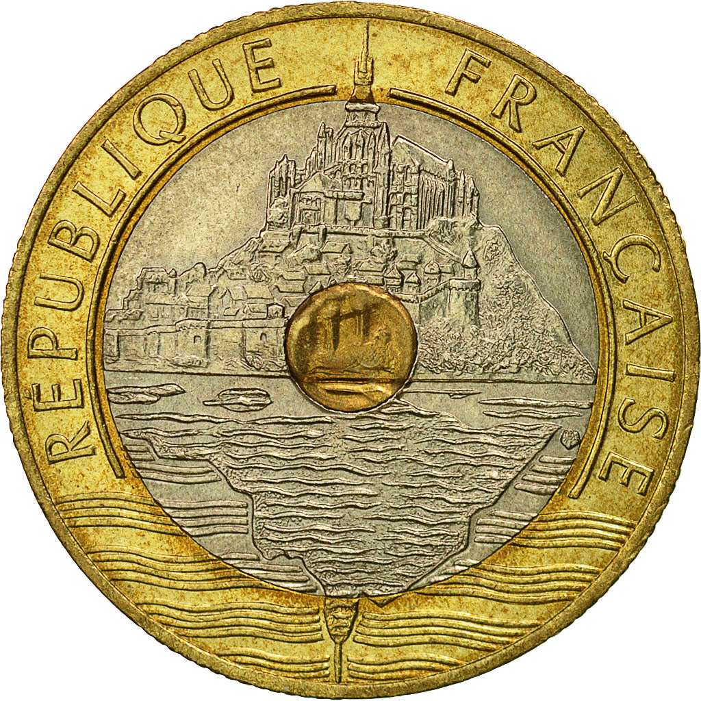 Monnaie, France, Mont Saint Michel, 20 Francs, 1993, SUP+, Tri-Metallic