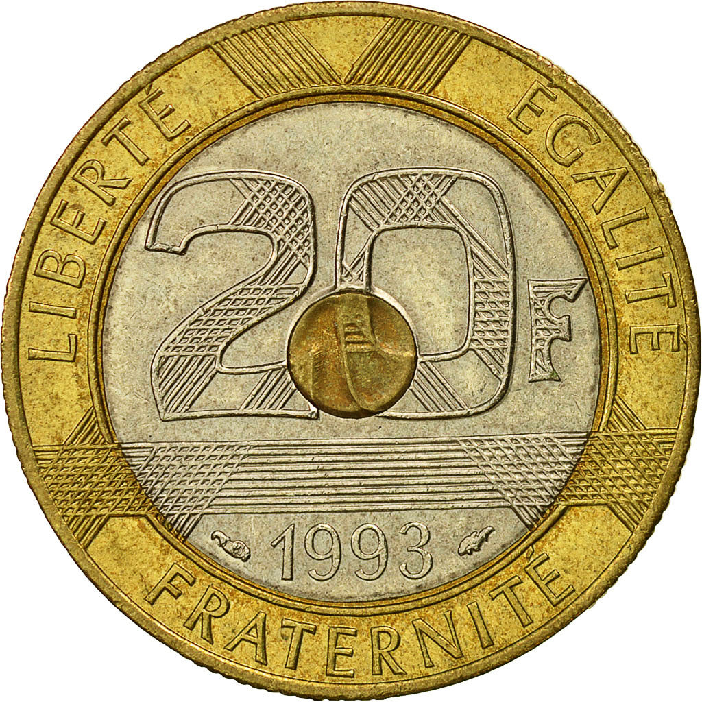 Monnaie, France, Mont Saint Michel, 20 Francs, 1993, SUP+, Tri-Metallic