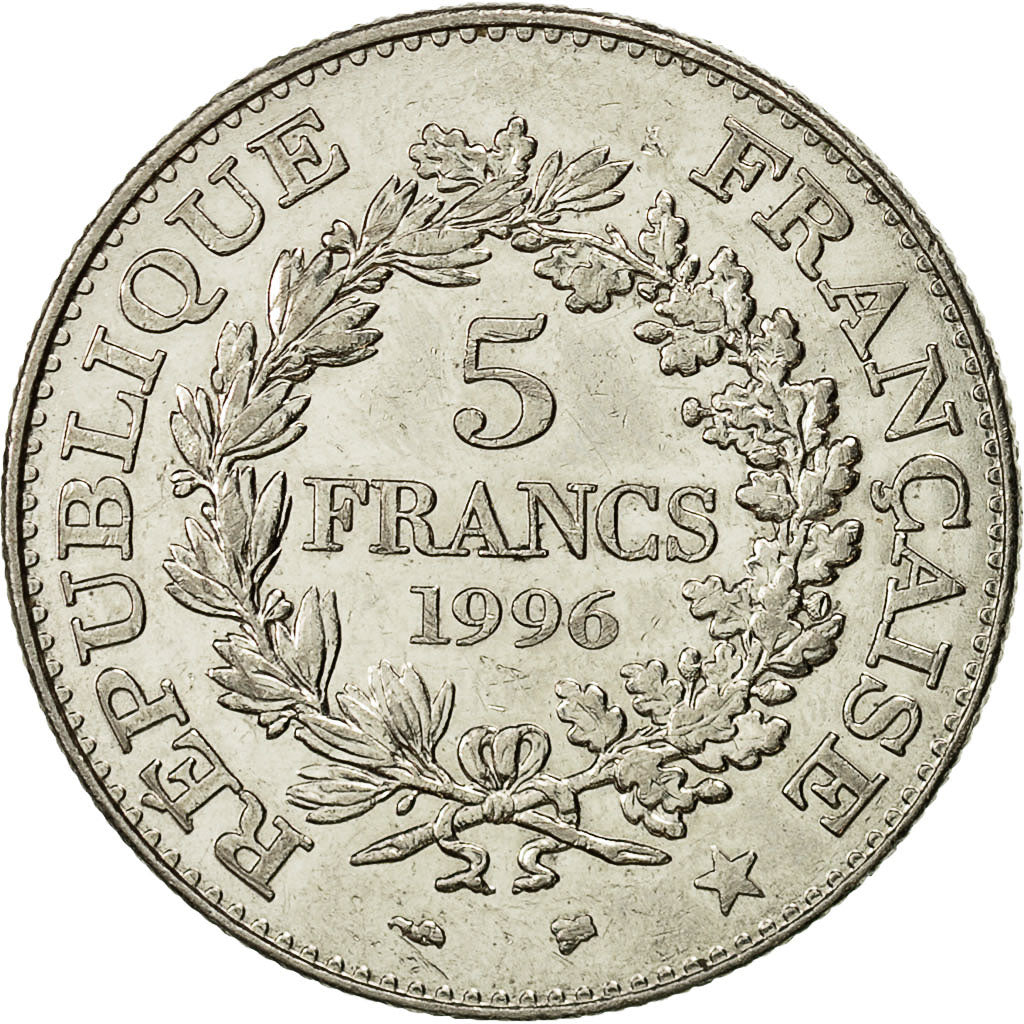 Coin, France, Hercule, 5 Francs, 1996, Paris, MS(60-62), Nickel, KM:1155