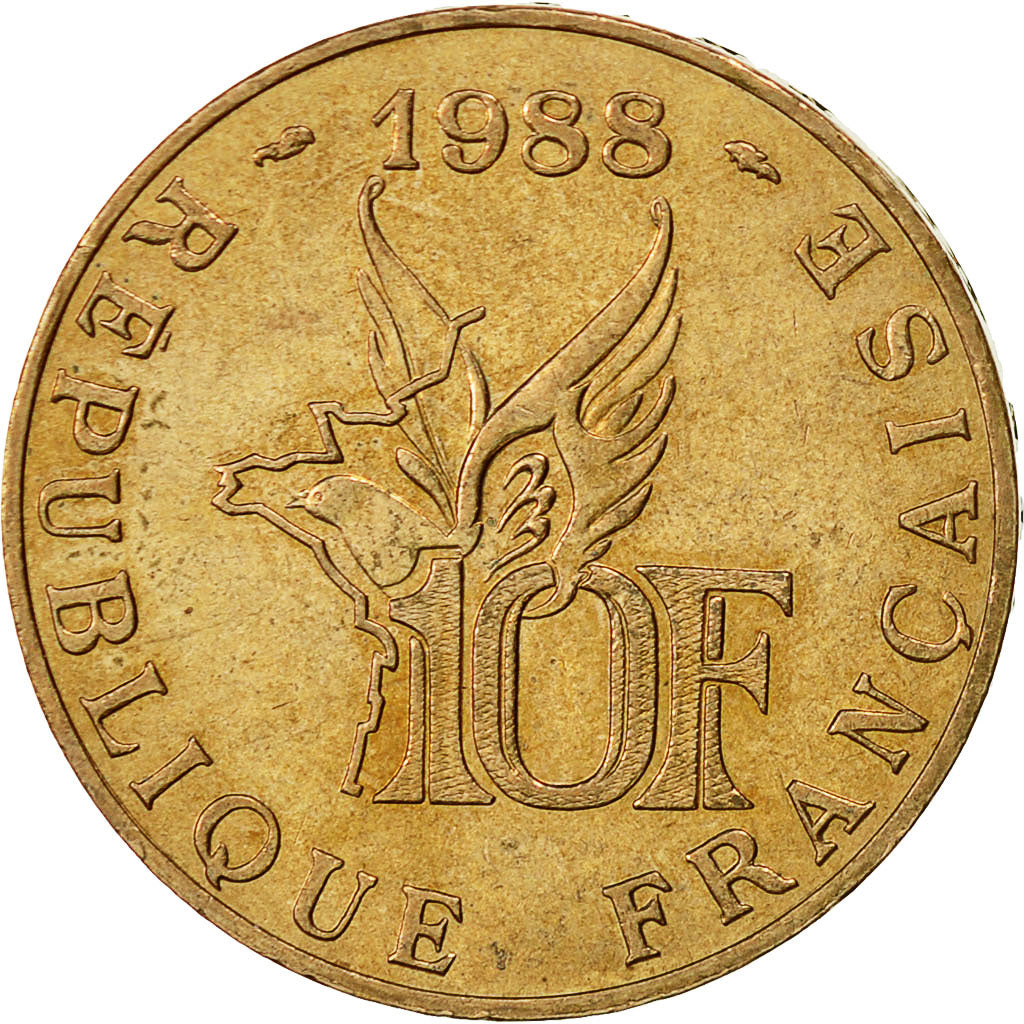 Monnaie, France, Roland Garros, 10 Francs, 1988, SPL, Aluminum-Bronze, KM:965