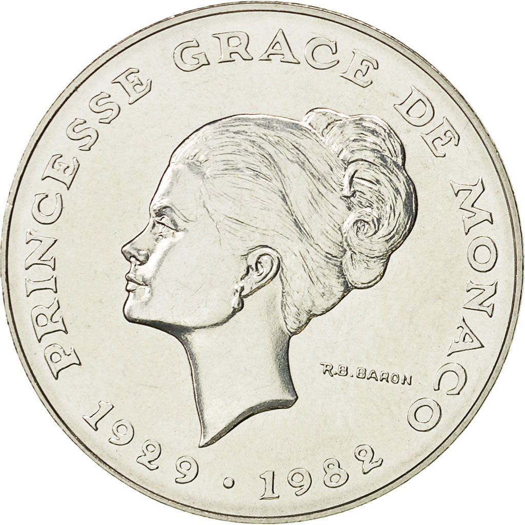 Monaco, 10 Francs Grace Kelly, 1982, SPL, Argent, KM:E73, Gadoury:MC158