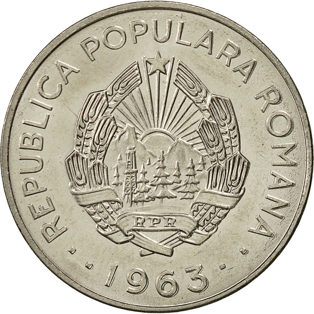 Romania, Leu, 1963, MS(63), Nickel Clad Steel, KM:90