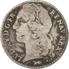 Francia, Louis XV, 12 Sols, 1/10 ECU, 1748, Paris, Plata, KM:511.1