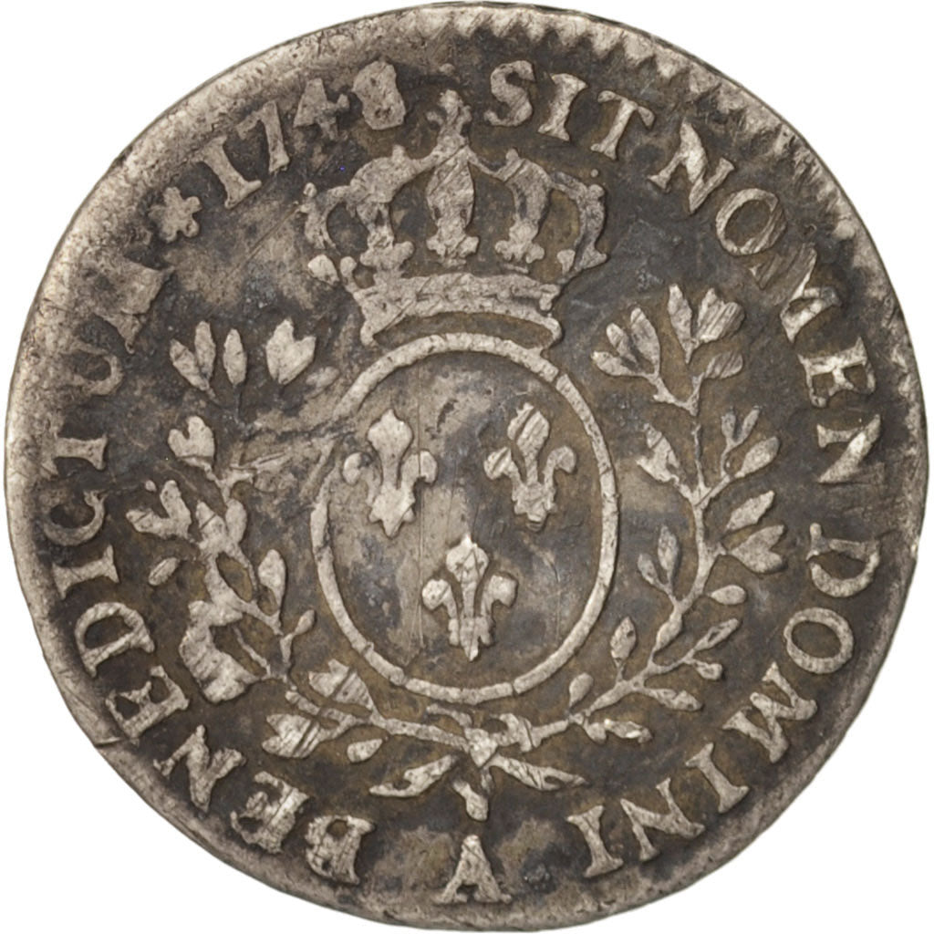 France, Louis XV, 12 Sols, 1/10 ECU, 1748, Paris, Silver, KM:511.1