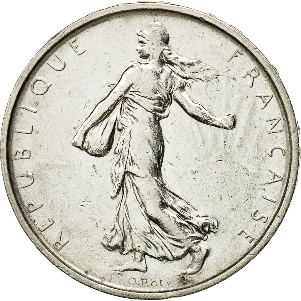 France, Semeuse, 5 Francs, 1967, MS(60-62), Silver, KM:926, Gadoury:770