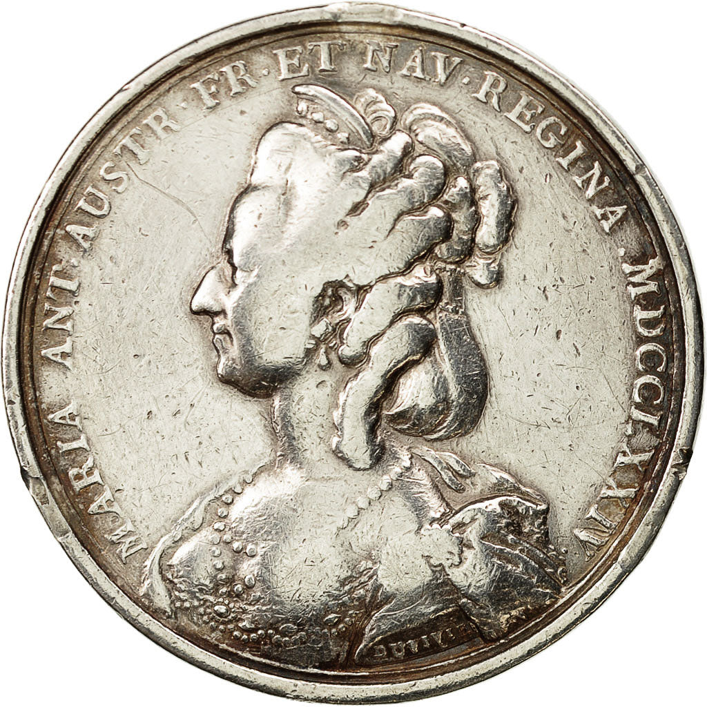 France, Medal, Louis XVI et Marie-Antoinette, 1774, Duvivier, TB+, Argent
