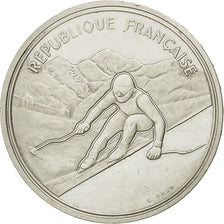 France, Jeux Olympiques d'Hiver, 100 Francs, 1989, Paris, MS(63), Silver, KM:971